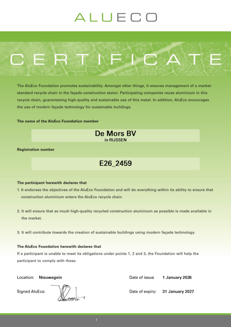 AluEco certificaat EN 2026